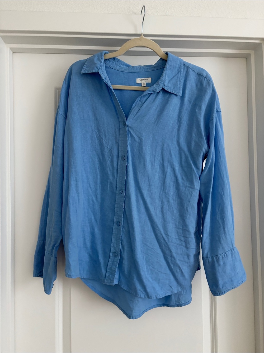 Light Blue women’s Button-Up Shirt - Casual Cotton Blend